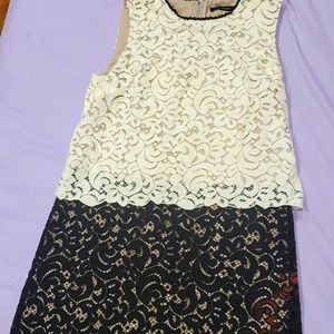 Half White Half Black lace dress!! Lace fancy dress